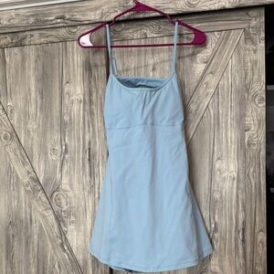 PAC 1980 Light Blue Spaghetti Strap Athletic Dress